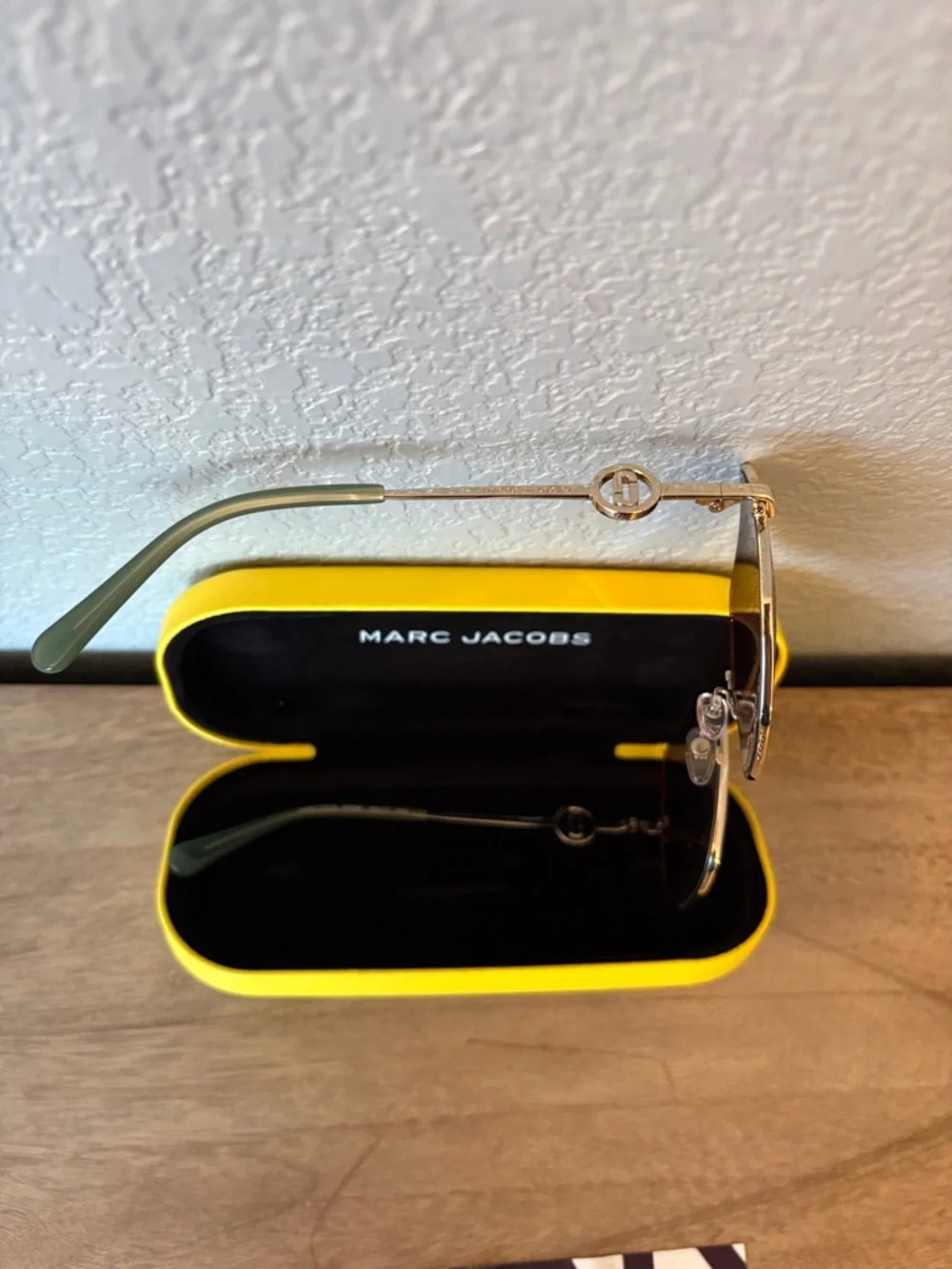 Marc Jacobs Gold Hexagonal Sunglasses with Brown Gradient Lenses
